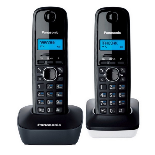 Радиотелефон PANASONIC KX-TG 1612 RU1 серый-белый