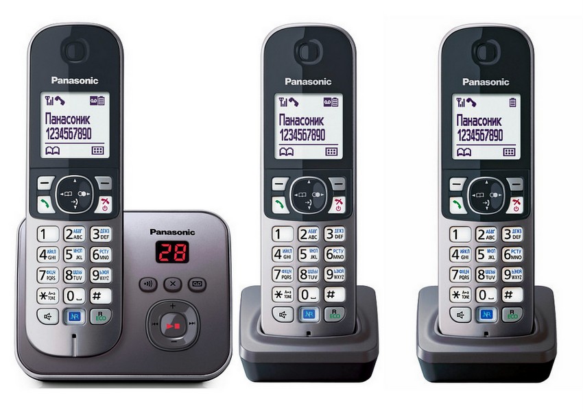 Panasonic KX-TG6823 RUM (6821 - 3 трубки в комплекте)