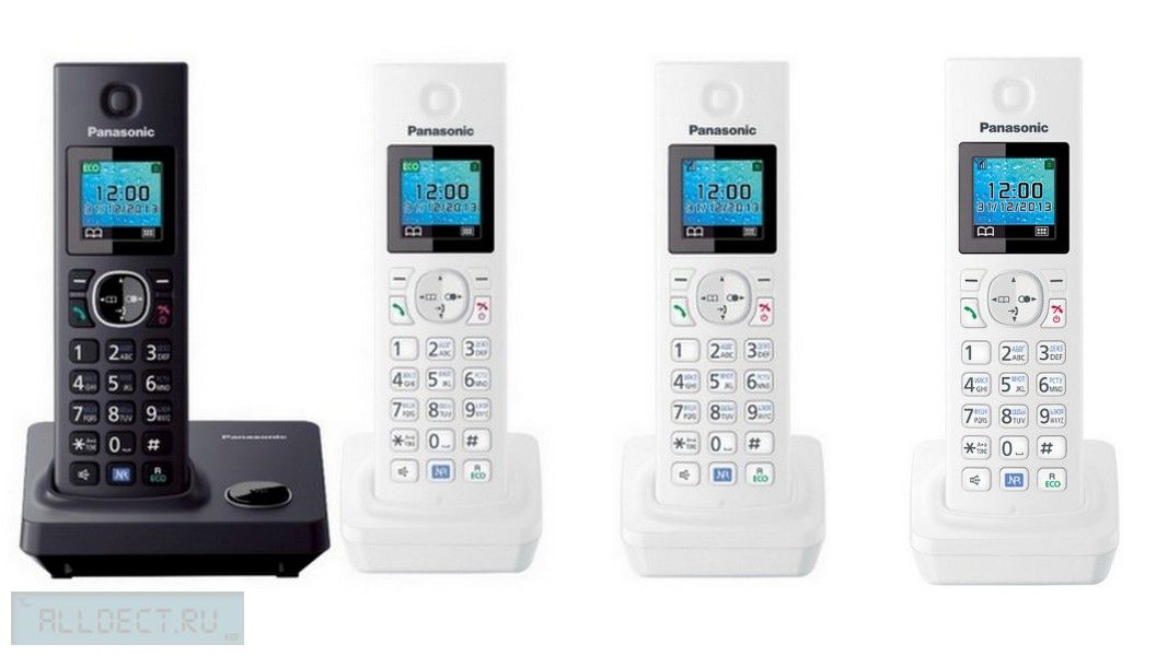 Panasonic KX-TG 7852 RU1 чёрный/белый ( 7854 - 4 трубки в комплекте)