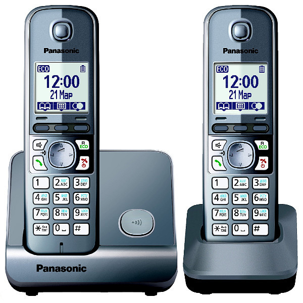 Радиотелефон PANASONIC KX-TG 6712 RUM серый мет.