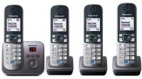 Радиотелефон Panasonic KX-TG6821RUM серый мет.(4 трубки в комплекте)