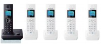 Panasonic KX-TG 7852 RU1 чёрный/белый ( 7855 - 5 трубок в комплекте)