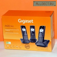 Радиотелефон GIGASET A420 TRIO чёрный