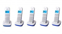 Alcatel  E132  Quintet бело-синий ( 5 трубок в комплекте )