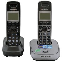 Радиотелефон PANASONIC KX-TG 2512 RU1 серый мет./тёмно-серый