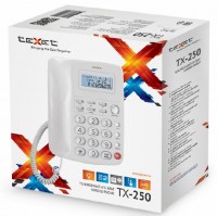 Телефон проводной teXet TX-250 белый